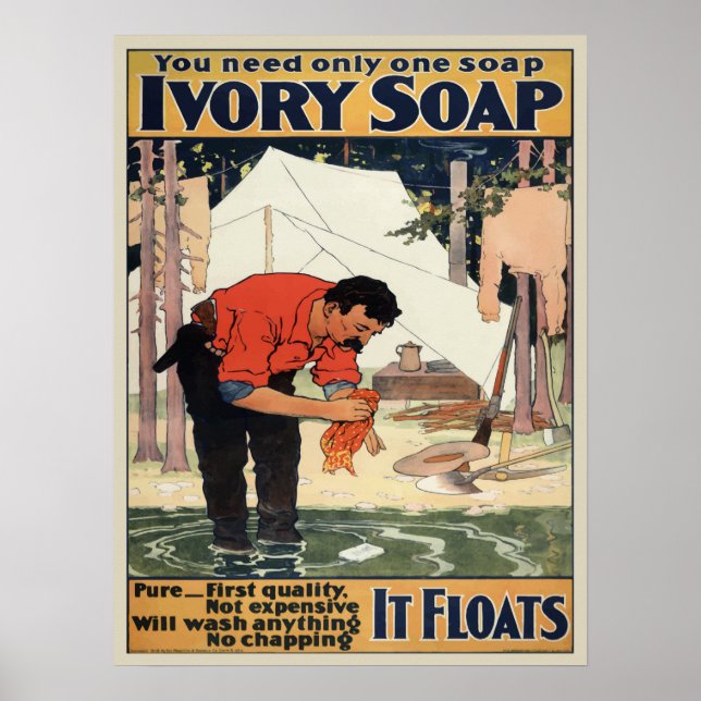 Poster Publicité vintage de savon ivoire (Devant)