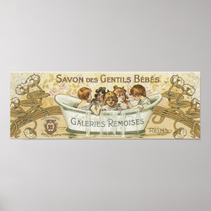 Poster Publicité vintage de savon pour bébé