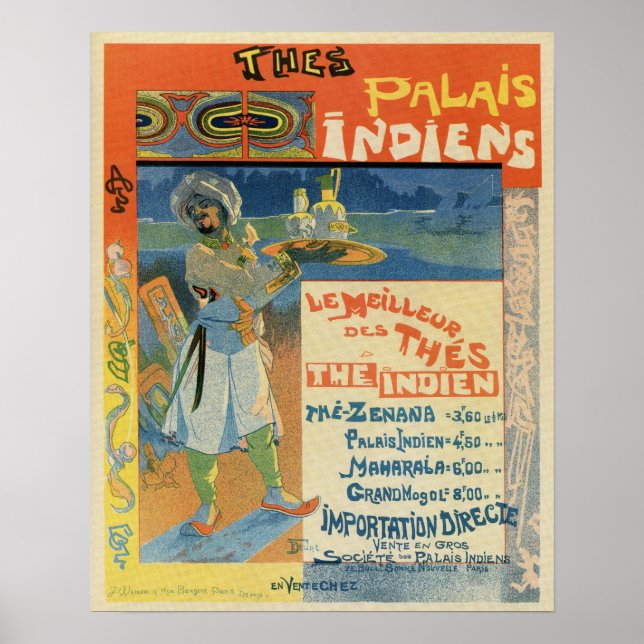 Poster Publicité vintage de thé indien (Devant)