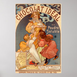 Poster Publicité vintage Idéale Chocolat