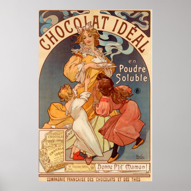 Poster Publicité vintage Idéale Chocolat (Devant)