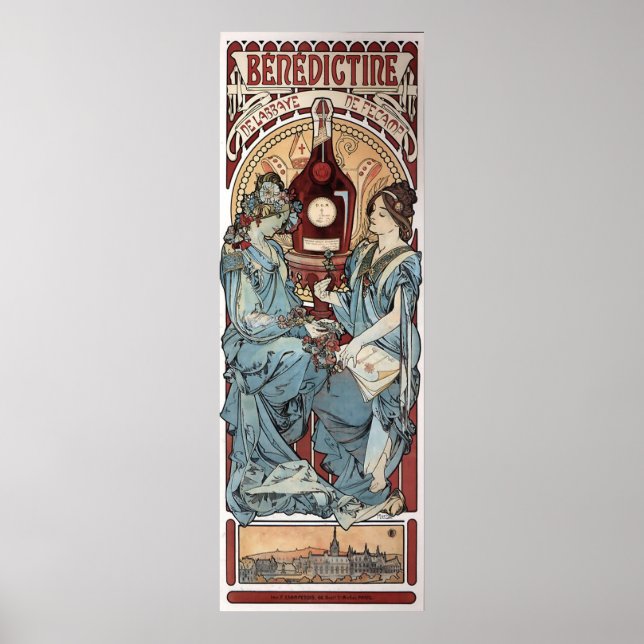 Poster Publicité vintage Mucha Bénédictine (Devant)