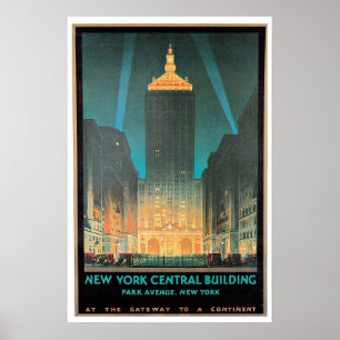 Poster Publicité vintage New York Central Building