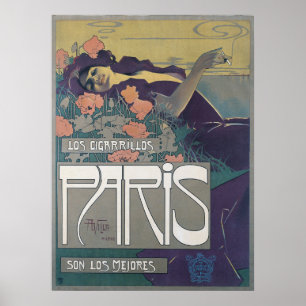 Poster Publicité vintage Paris de Cigarrette de Français