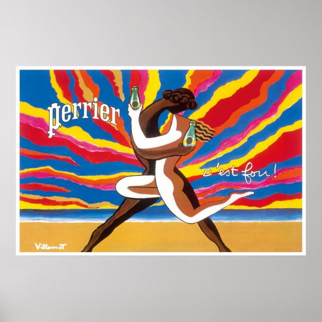 Poster Publicité Vintage Perrier (Devant)