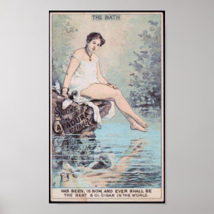 Poster Publicité Vintage pour la dame du bain