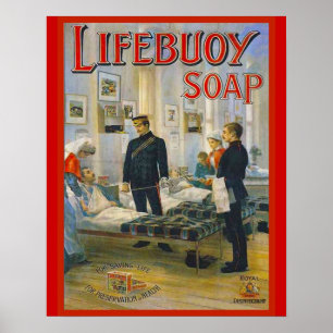 Poster Publicité vintage, savon de Lifebuoy
