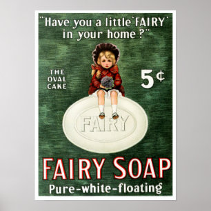 Poster Publicité vintage sur le savon à fée