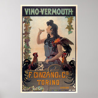 Poster Publicité vintage sur le vin français