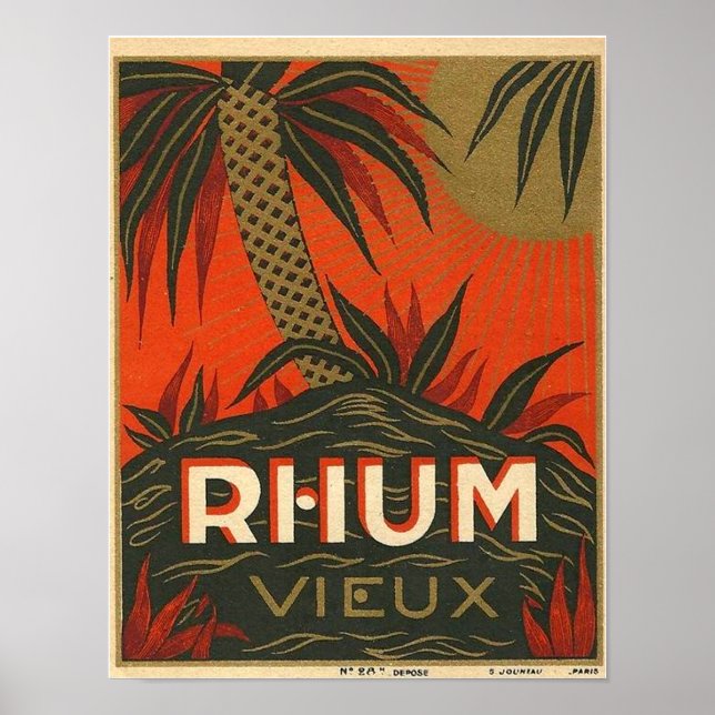 Poster Publicité vintage sur rhum (Devant)