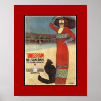 Poster Publicité Vintage Tungsram ampoules