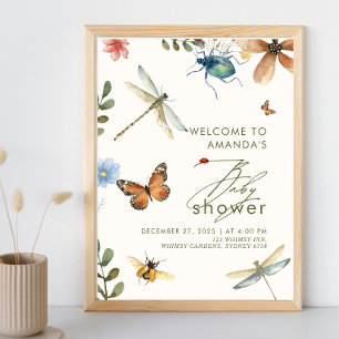 Poster Puces d'amour bohème insectes libellule shower de
