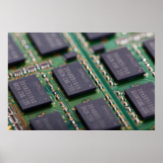 Poster Puces de mémoire de l'ordinateur