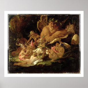 Poster Puck and Fairies, du rêve d'une nuit d'été