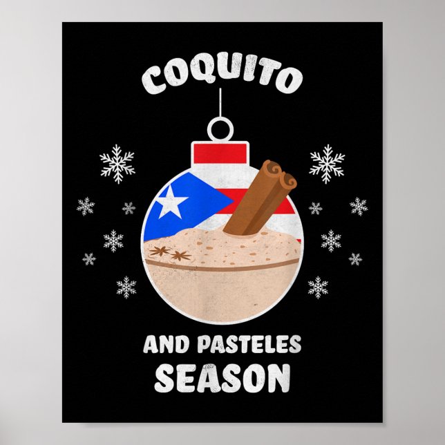 Poster Puerto Rico Christmas Coquito And Pasteles Season  (Devant)