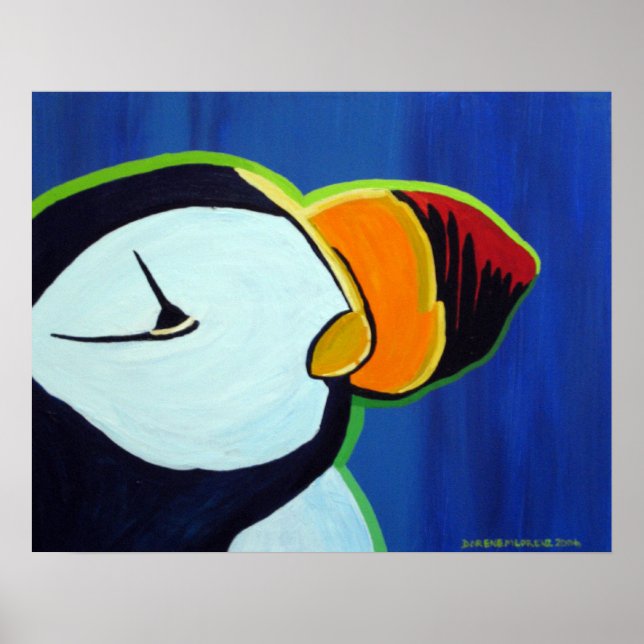 Poster Puffin à cornes (Devant)
