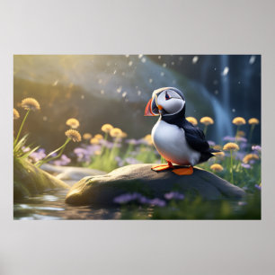 Poster Puffin Oiseau sauvage Animal paisible