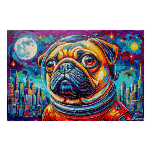 POSTER PUG ASTRONAUTE - RETOUR À LA MAISON 16