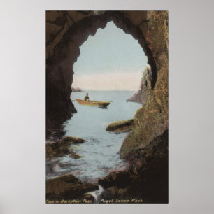 Poster Puget Sound, WA - Grotte dans la tromperie