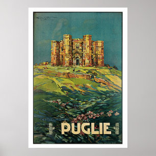 Poster Puglie, Pouilles, Italie Vintage voyage