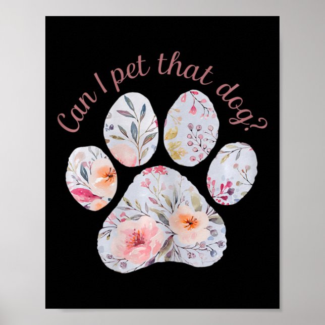 Poster Puis-Je Animer Ce Chien Aquarelle Empreinte de pat (Devant)