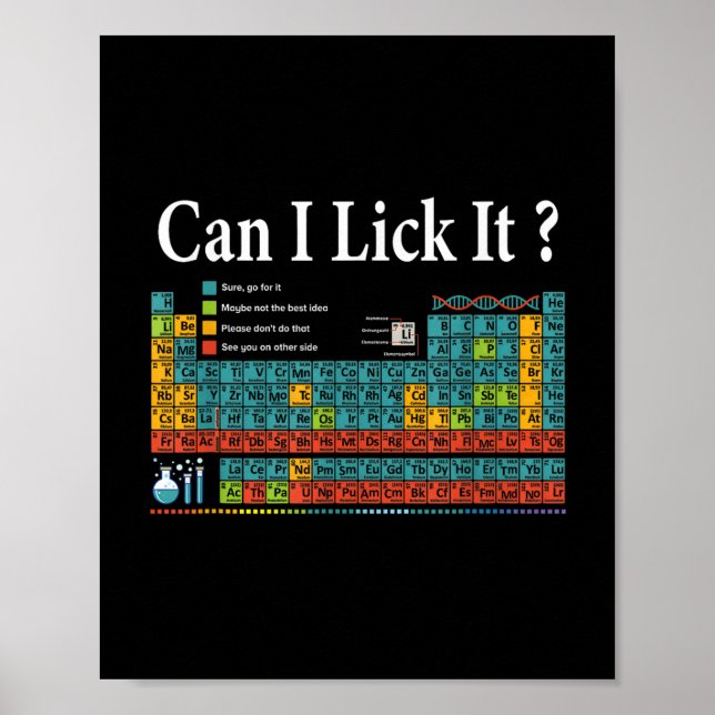 Poster Puis-je le Lick Table périodique Enseignant Enfant (Devant)
