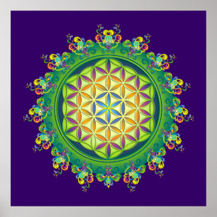 Poster Puissance de la vie des fleurs / Blume des Lebens