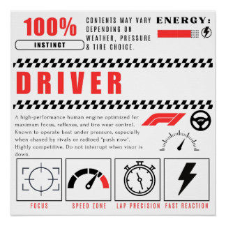 Poster Puissance de l'équipe de pit – 100% conducteur