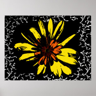 Poster Puissance des fleurs jaunes