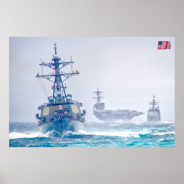 Poster PUISSANCE MARITIME - Navires de la marine américai (Devant)