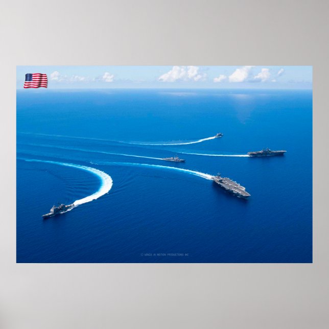 Poster PUISSANCE MARITIME - Navires de la marine américai (Devant)