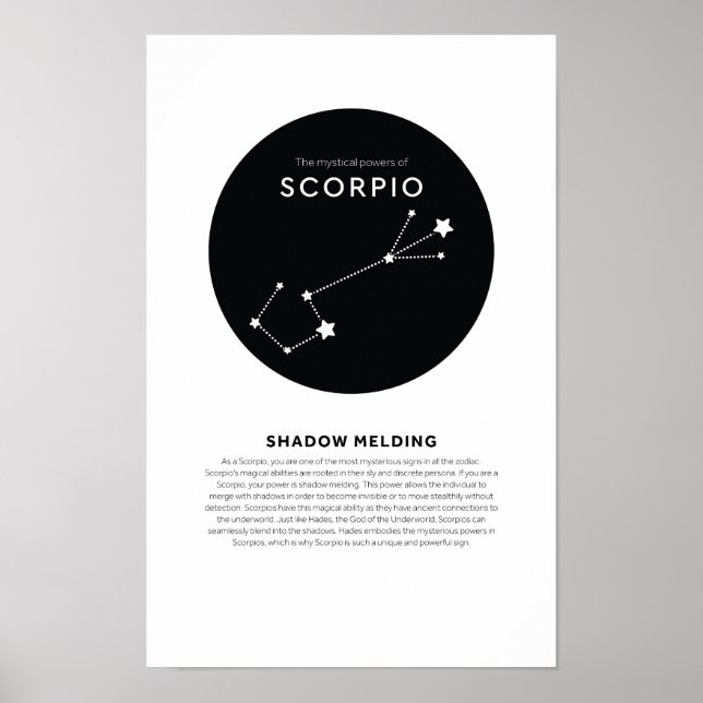 Poster Puissance mystique de Scorpio Astrologie Star Zodi (Devant)
