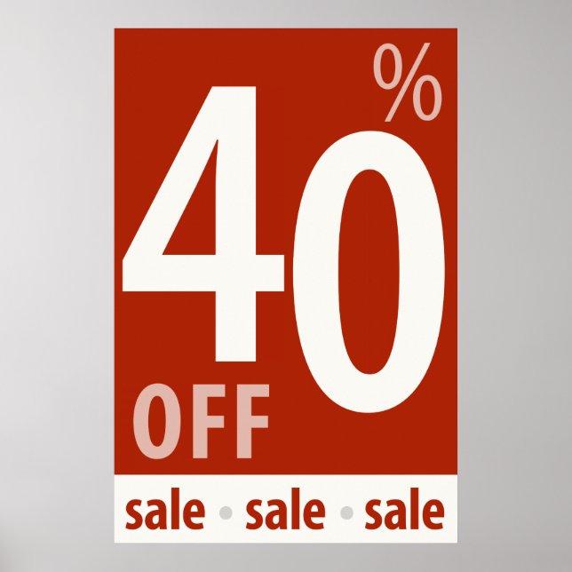 Poster Puissant 40% DE RÉDUCTION SUR VENTE Signal - affic (Devant)