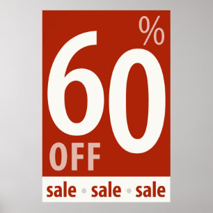 Poster Puissant 60% DE RÉDUCTION SUR VENTE Signal - affic