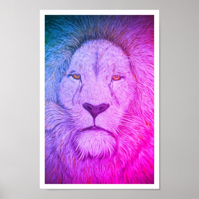 Poster Puissant Lion Purple (Devant)