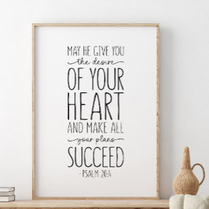 Poster Puisse-t-il vous donner le désir, Psaume 20:4