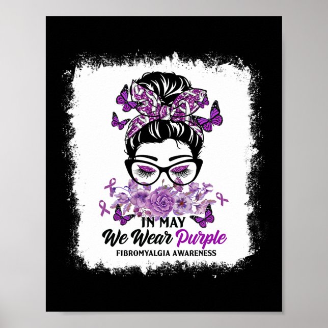 Poster Puissions-nous porter Purple Messy Bun Fibromyalgi (Devant)