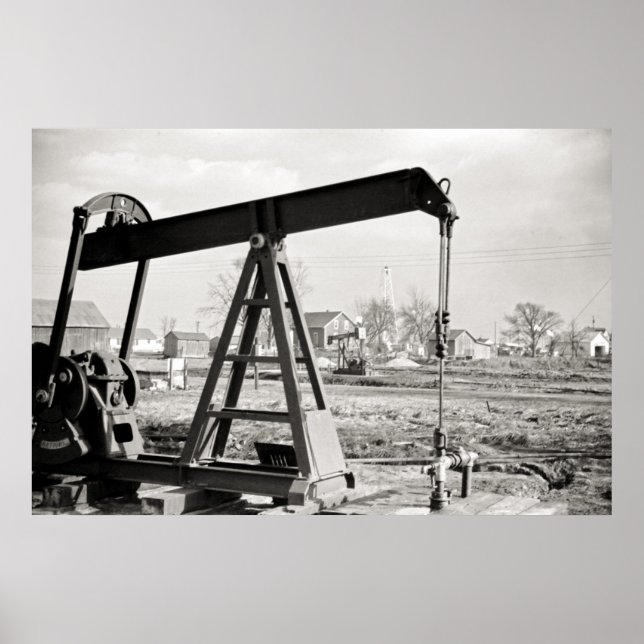 Poster Puits de pétrole vintage (Devant)