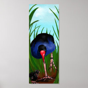Poster Pukeko et poussins