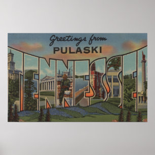 Poster Pulaski, Tennessee - Scènes de grandes lettres