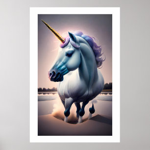 Poster Pulse d'illusion uniforme - Unicorne