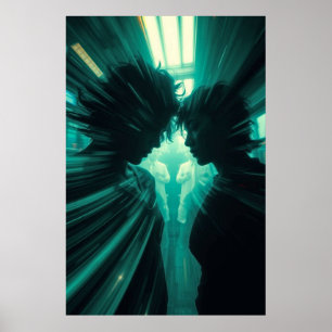 Poster Pulse parallèle - Neon Sci-Fi Art Print