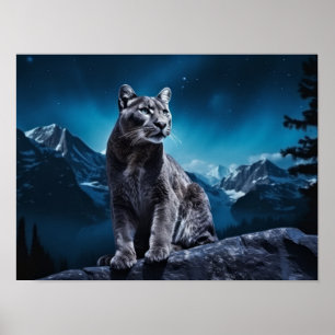 Poster Puma Animal Faune Wilderness Mur Art coloré