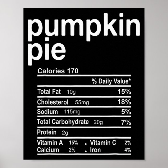 Poster Pumpkin E Nutrition Facts Funny Thanksgiving Chris (Devant)