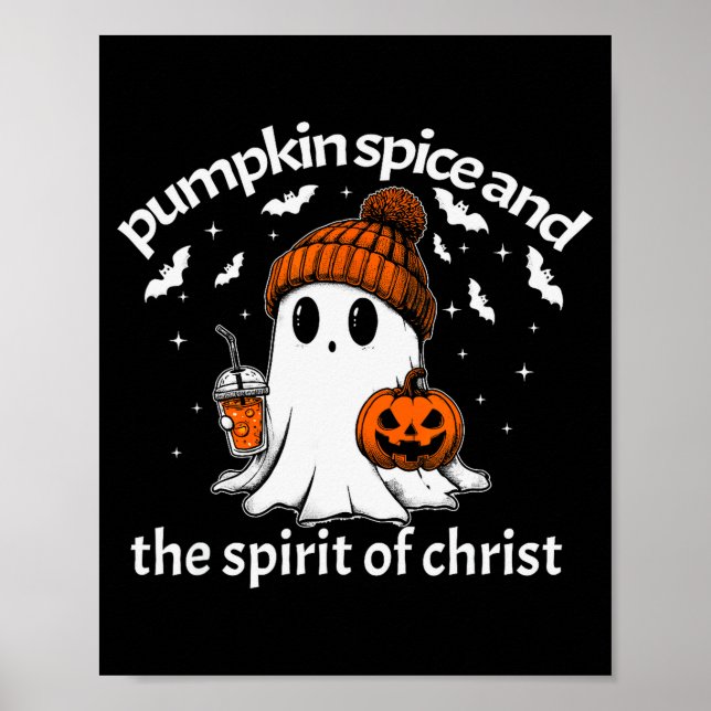 Poster Pumpkin Sce And The Srit Of Christ Funny Ghost Hal (Devant)