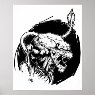 POSTER PUMPKINHEAD BLACK AND WHITE