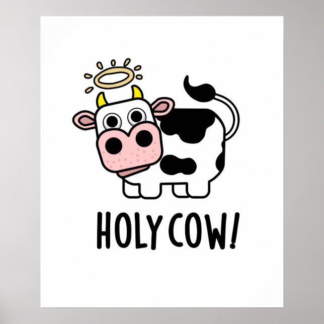 Poster Pun animal drôle de vache Saint (Devant)