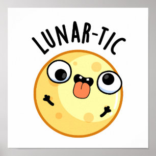 Poster Pun lunaire-tic drôle d'astronomie lunaire