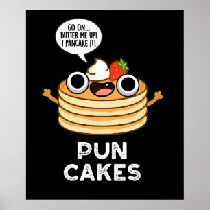 Poster Puncakes Drôle Pancake Pun Dark BG
