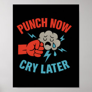Poster Punch Now Martial Arts Boxe Humour graphique